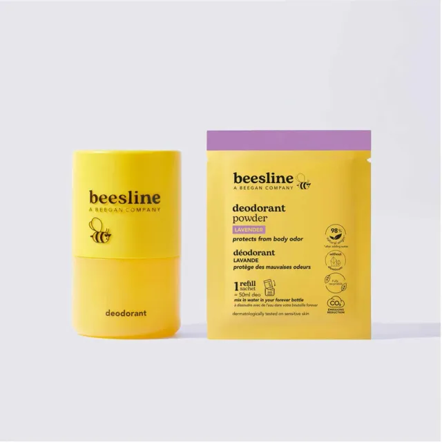 Beesline poeder deodorant 48h lavender starterkit