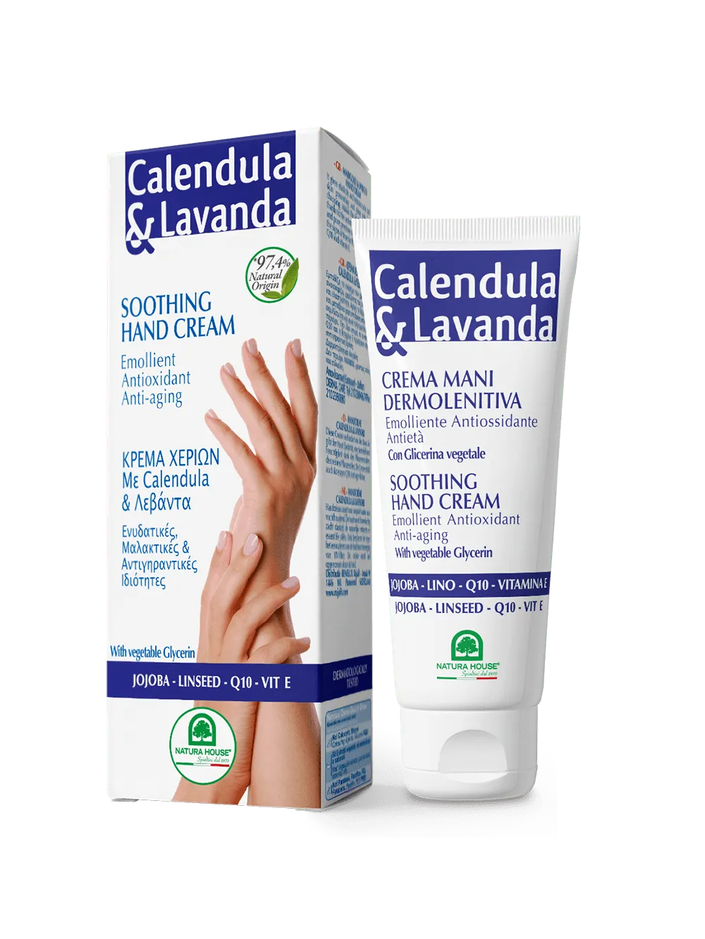 Natura House Goudsbloem Lavendel Handcrème 75ml droog