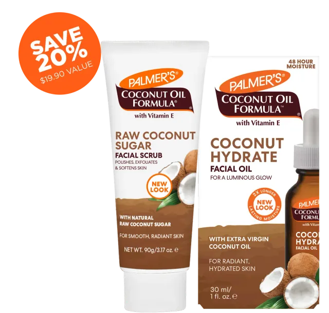 Palmer's Coconut Oil gezichtsset olie + scrub droge huid