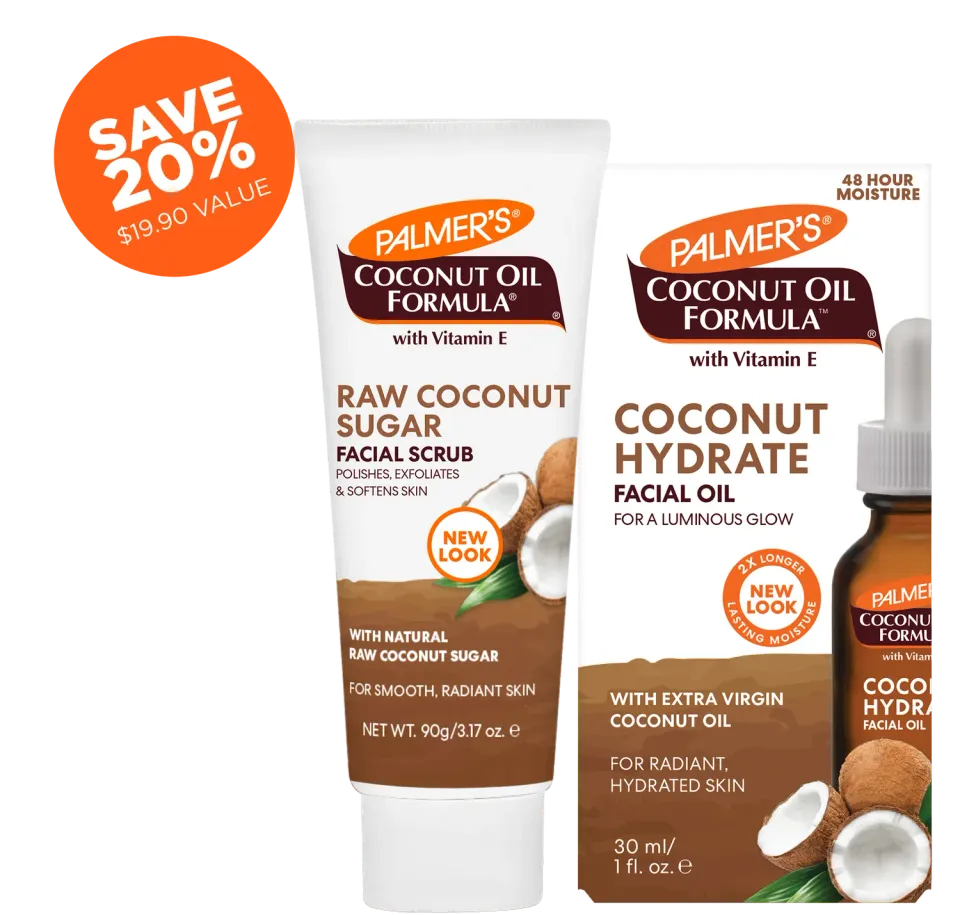 Palmer's Coconut Oil gezichtsset olie + scrub droge huid