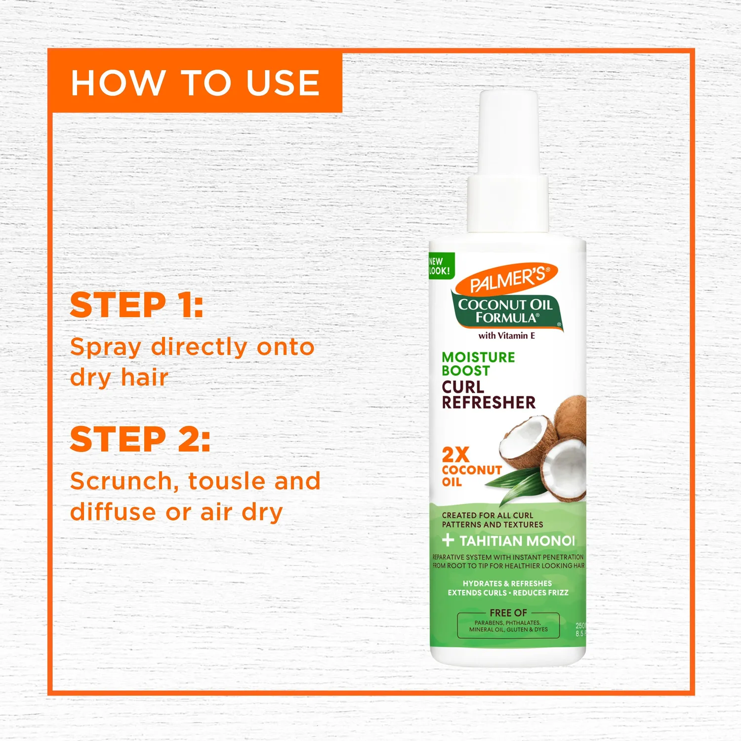 Palmer's Coconut Oil krullenspray 250 ml kokos droog haar
