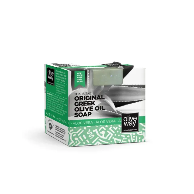 Oliveway Pure Organic olijfoliezeep met aloë vera voor alle huidtypen