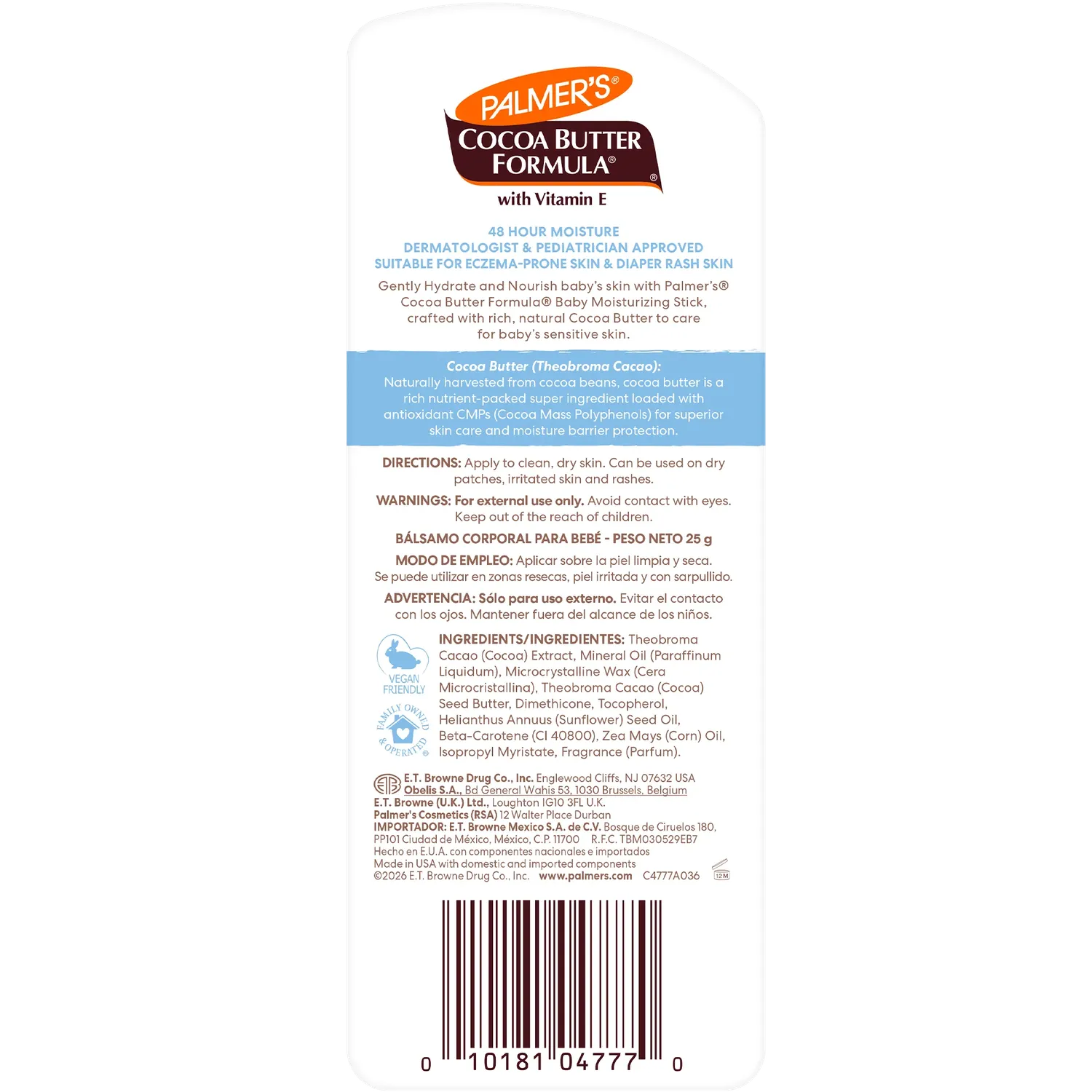 Palmer's Cocoa Butter Baby hydraterende stick droge huid