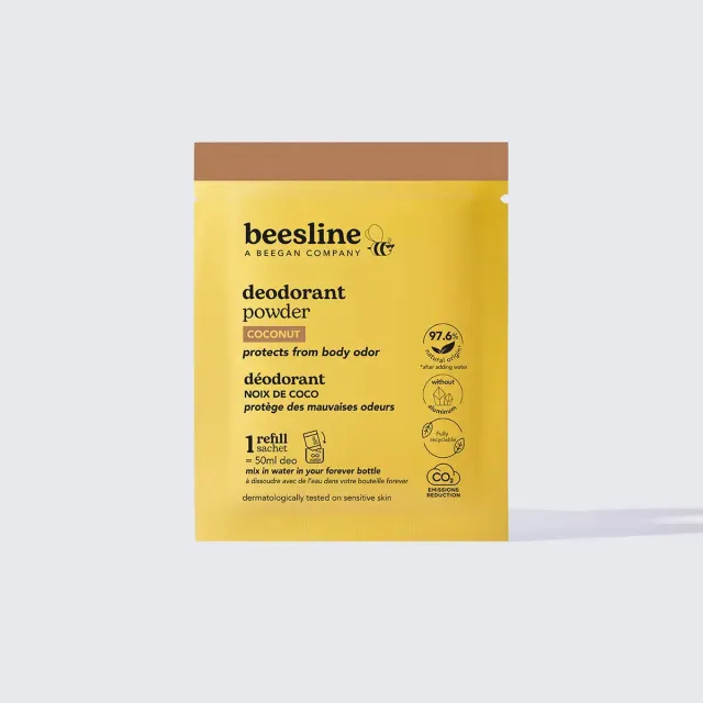 Beesline Forever poederdeodorant kokos navulling 48h