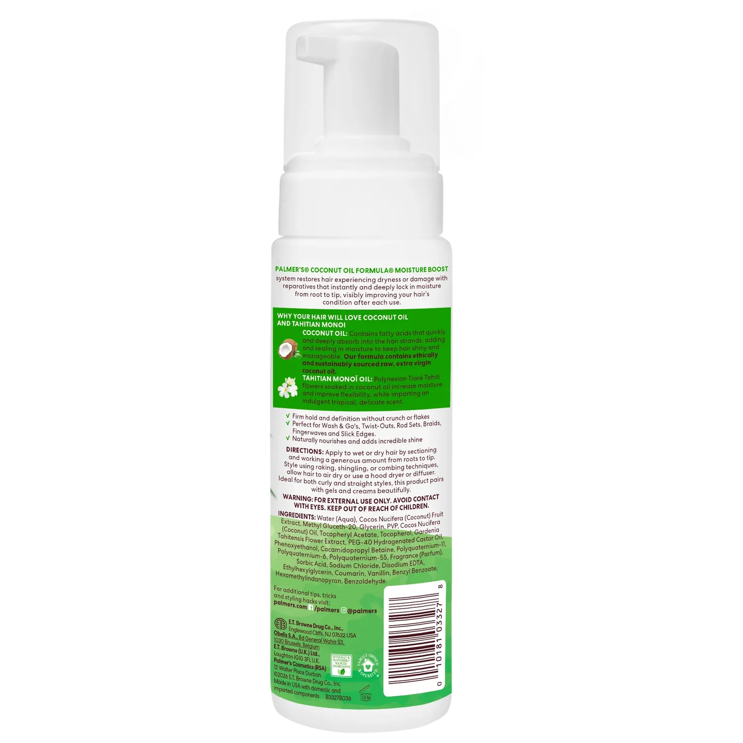 Palmer's Coconut Oil Foaming Mousse haarmousse kokos