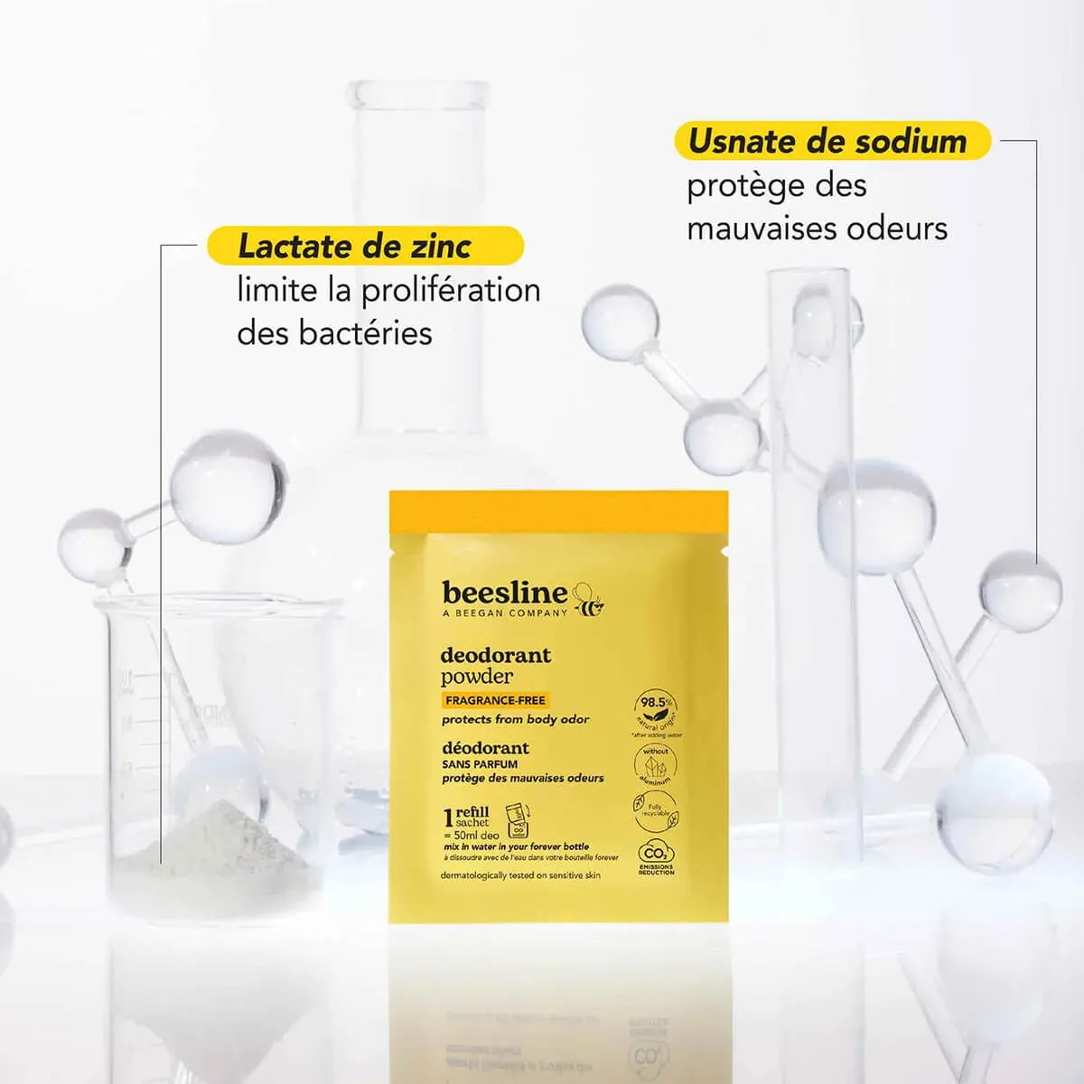 Beesline Forever poederdeodorant navulling ongeparfumeerd