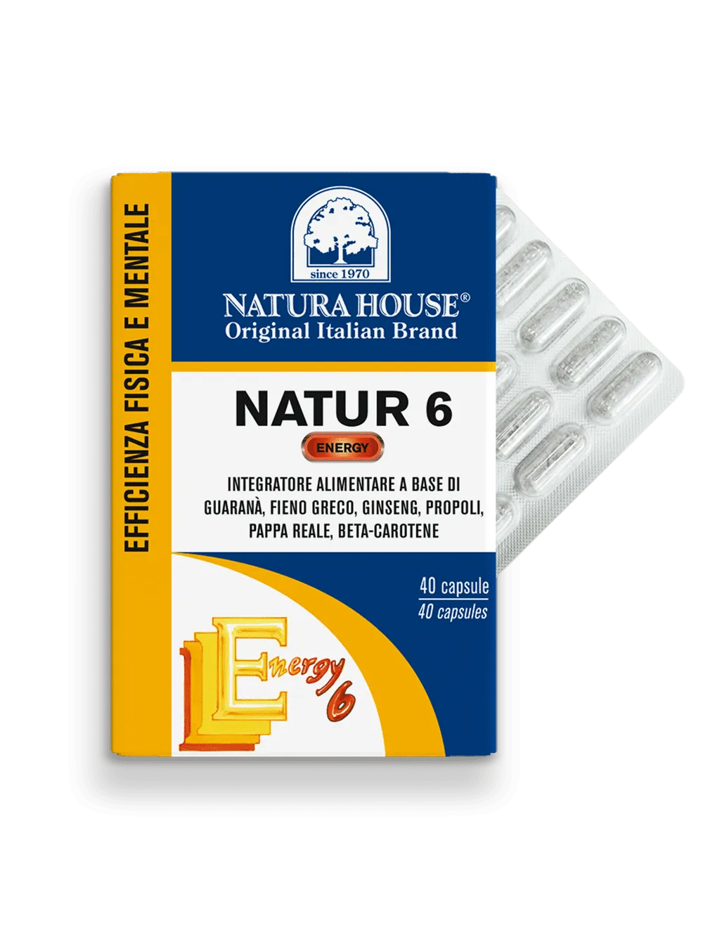 Natura House Natur 6 Energy capsules 40 guarana