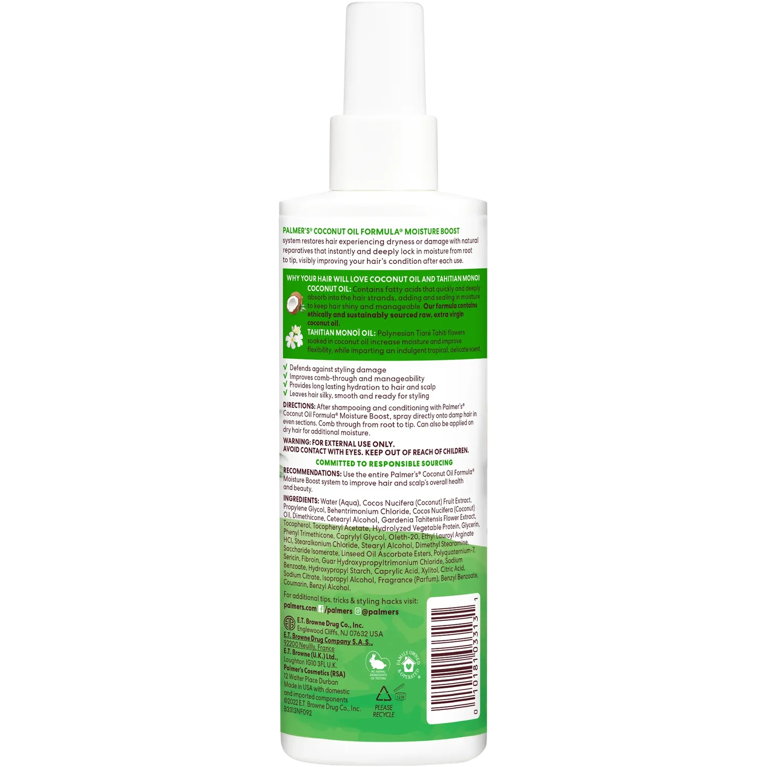 Palmer's Coconut Oil Leave-In Conditioner cream 250 ml droog haar