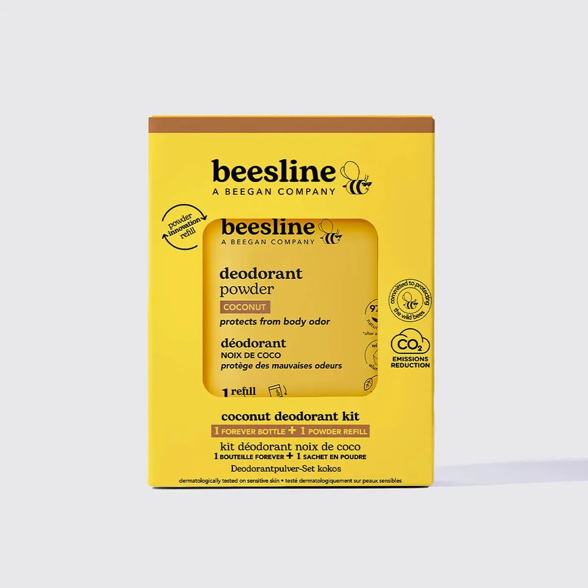 Beesline poederdeodorant kokos starterkit 48u tegen geur