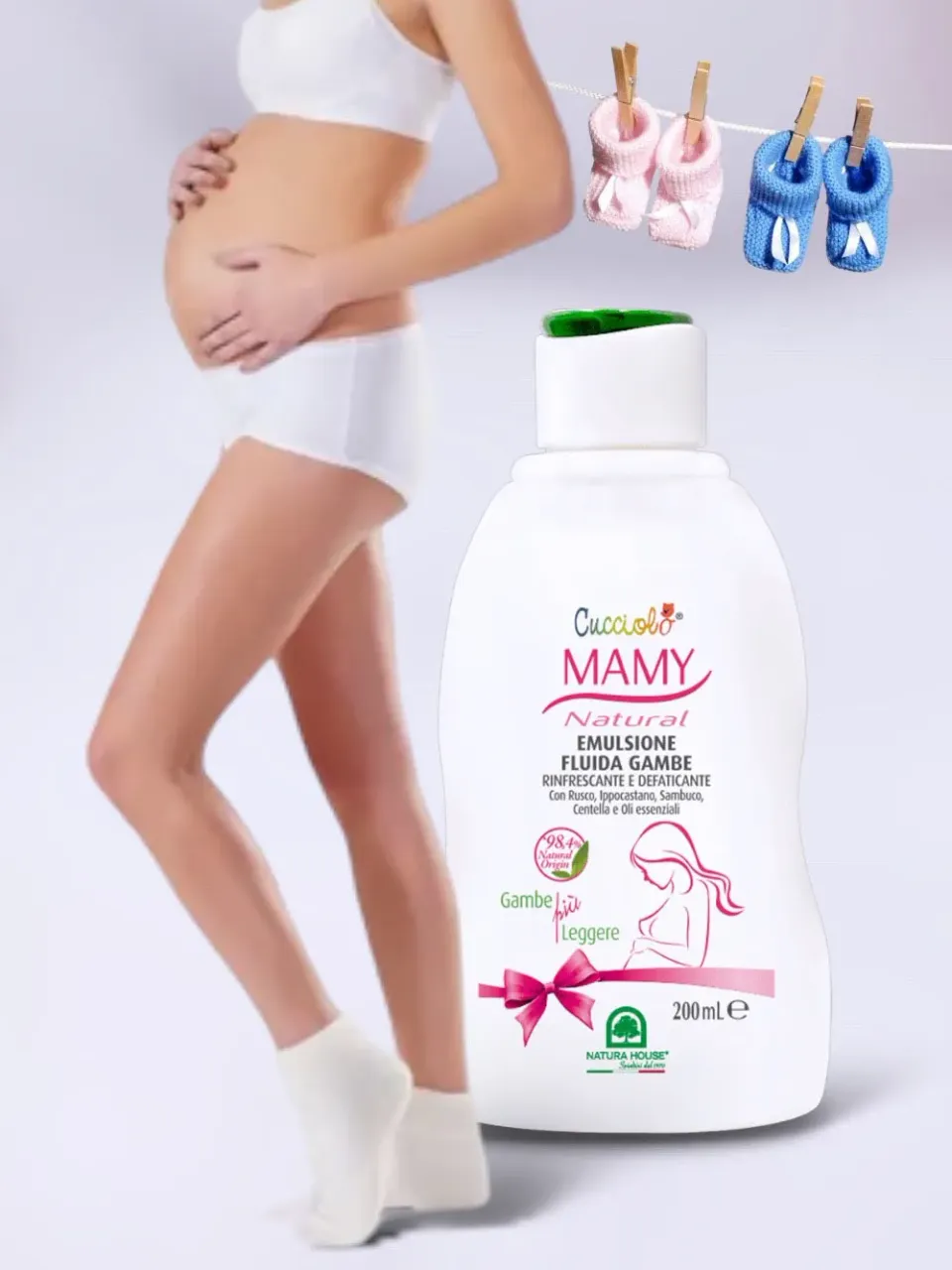 Natura House Cucciolo Mamy Legs Fluid benenlotion 200ml verkoelend