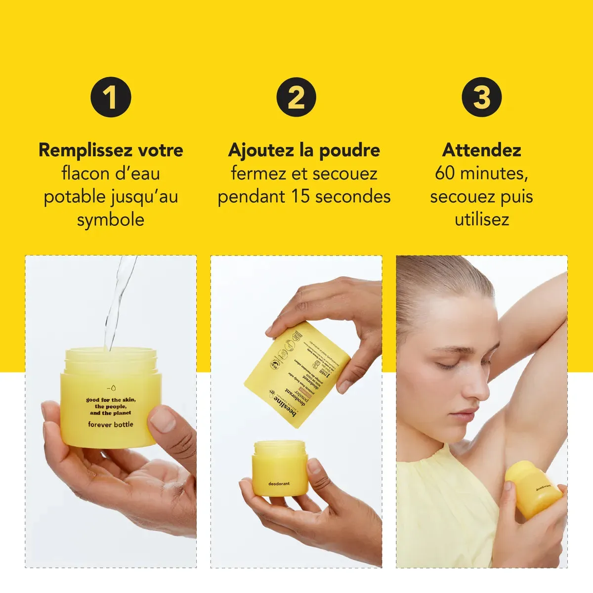 Beesline Forever poederdeodorant kokos navulling 48h
