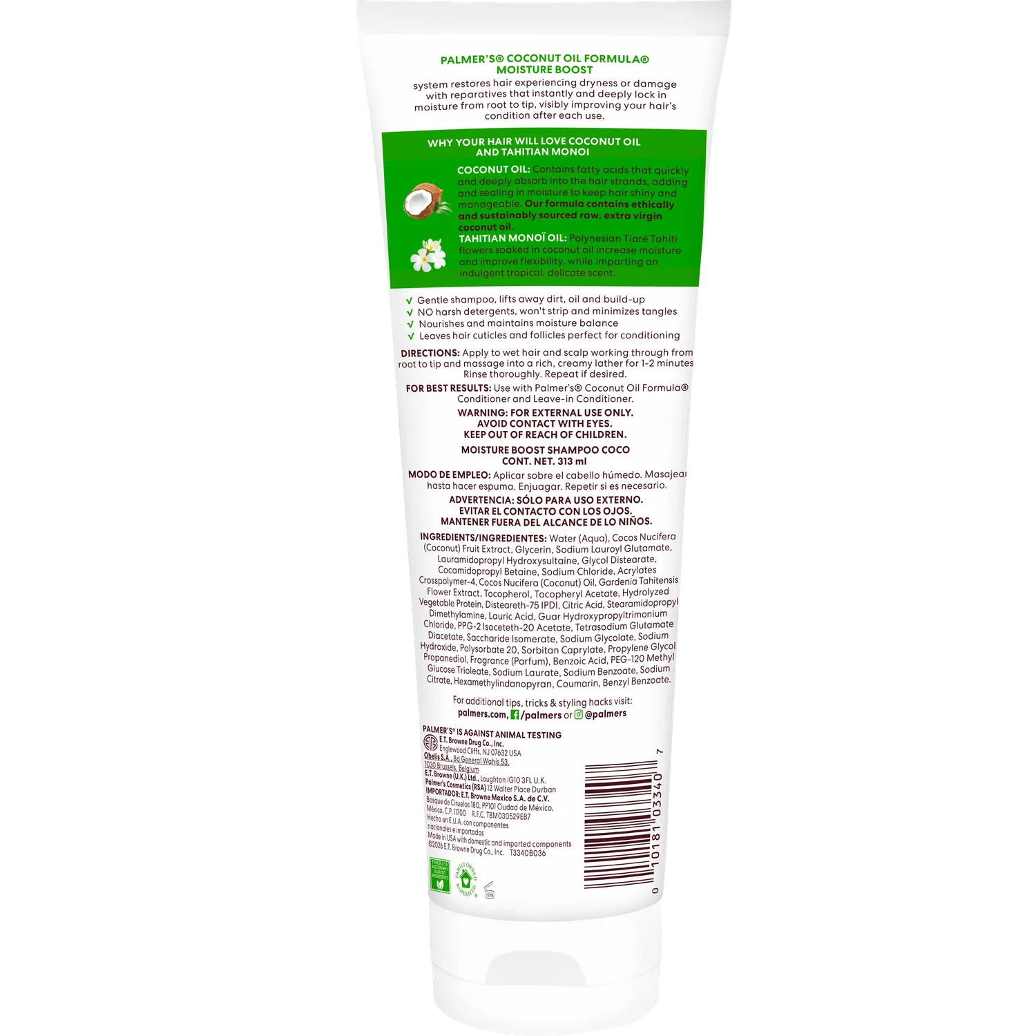 Palmer's Coconut Oil Moisture Boost shampoo 10.6 fl oz kokosolie
