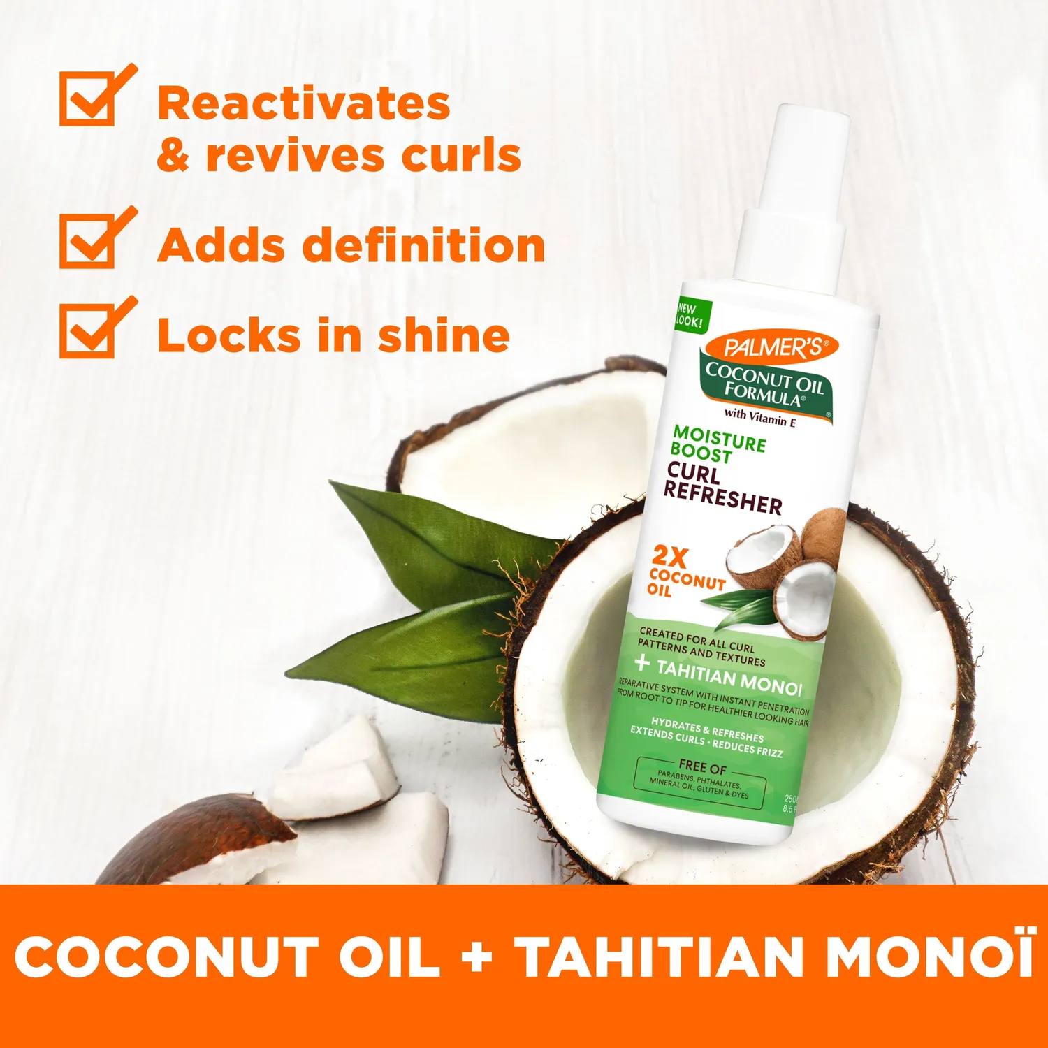 Palmer's Coconut Oil krullenspray 250 ml kokos droog haar