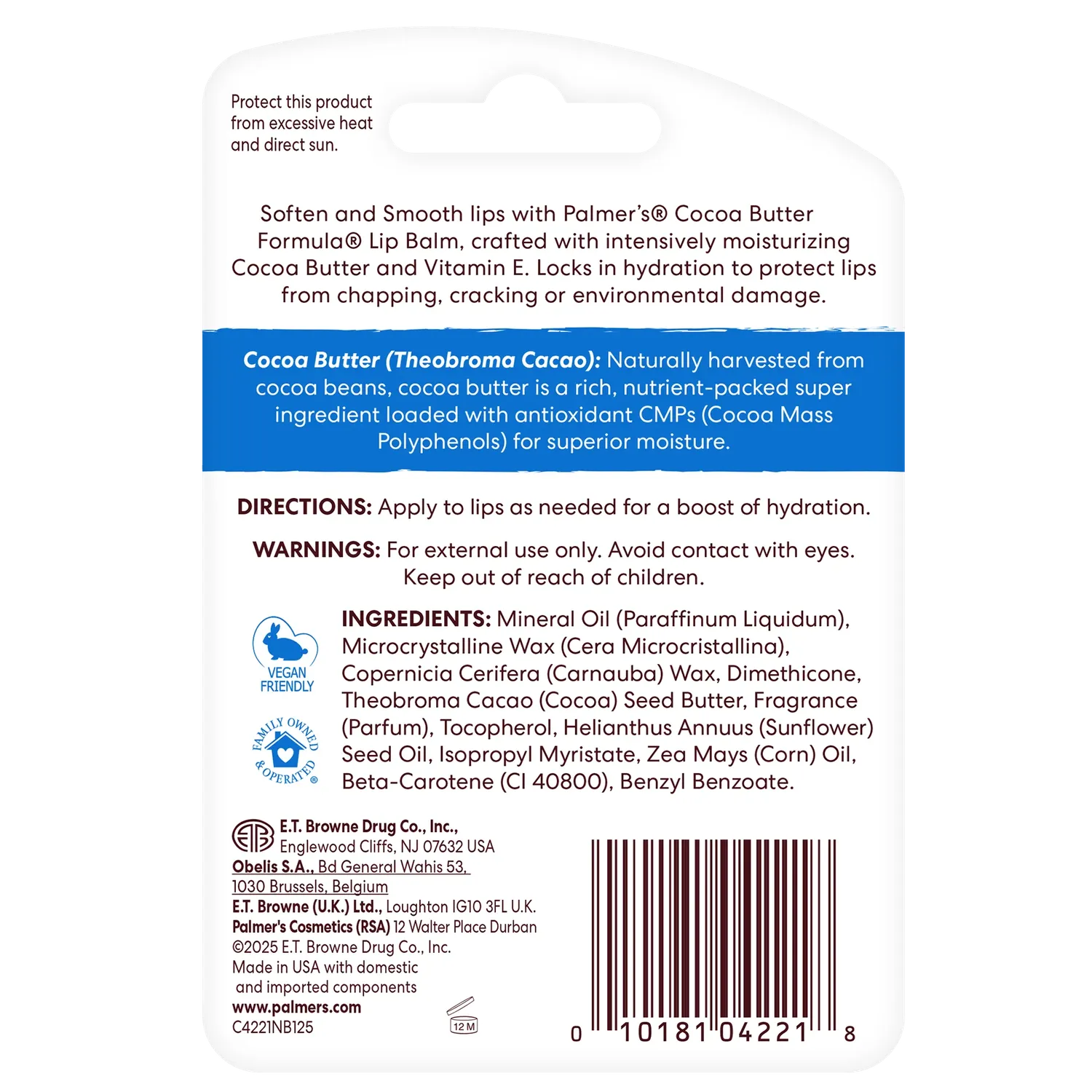 Palmer's Cocoa Butter lippenbalsem 4,25 g cacaoboter