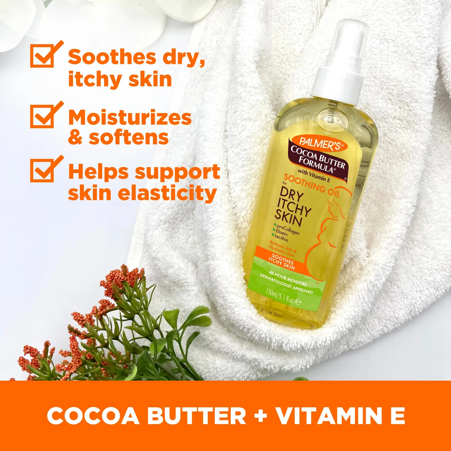 Palmer's Cocoa Butter Soothing Oil 5.1 fl oz droge huid