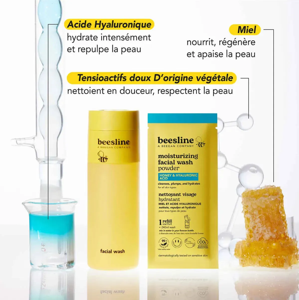Beesline Forever gezichtsreiniger poeder starterkit honing