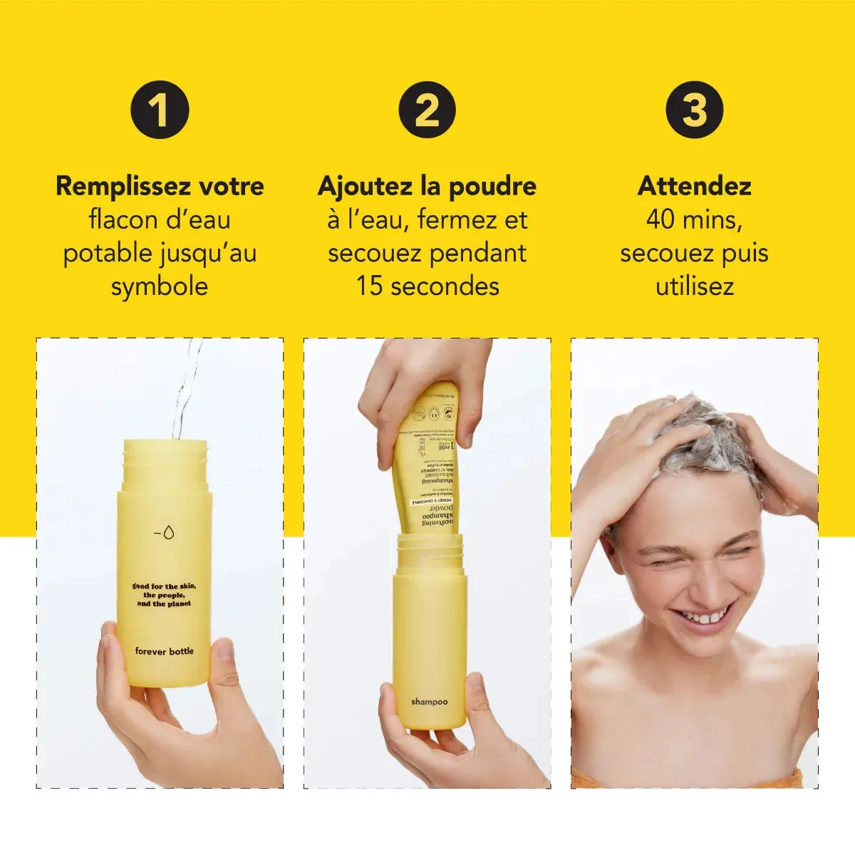 Beesline Honey & Chamomile poeder shampoo starterskit zacht