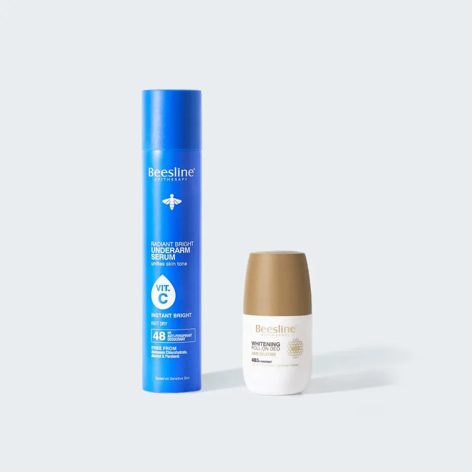 Beesline Glow Smooth okselduo deospray + roller verhelderend