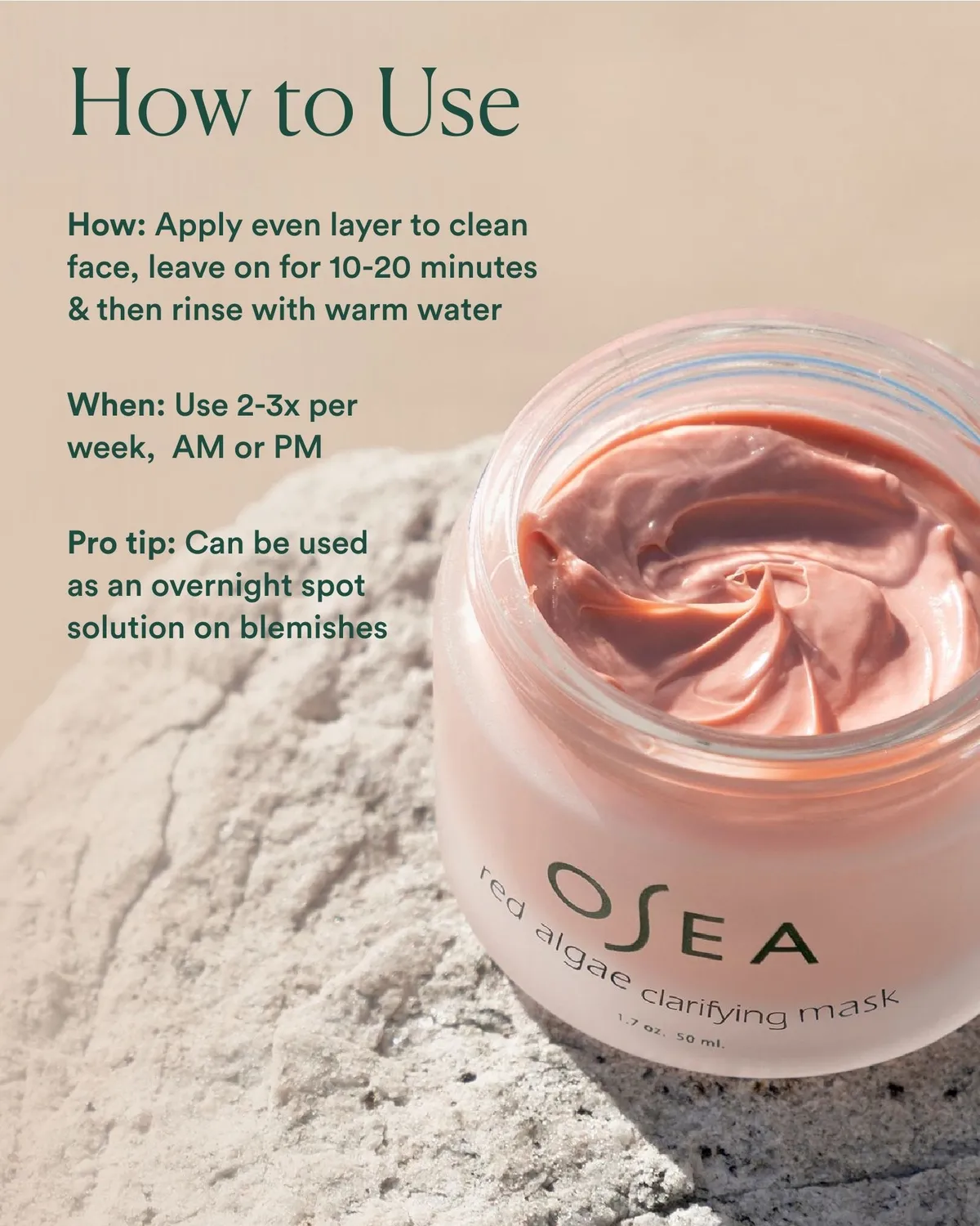 Osea Red Algae Clarifying Mask kleimasker 1.7 oz verkoelend