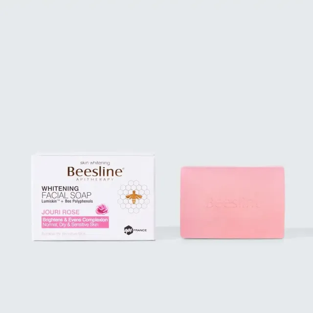 Beesline Whitening gezichtszeep Jouri Rose egale huid
