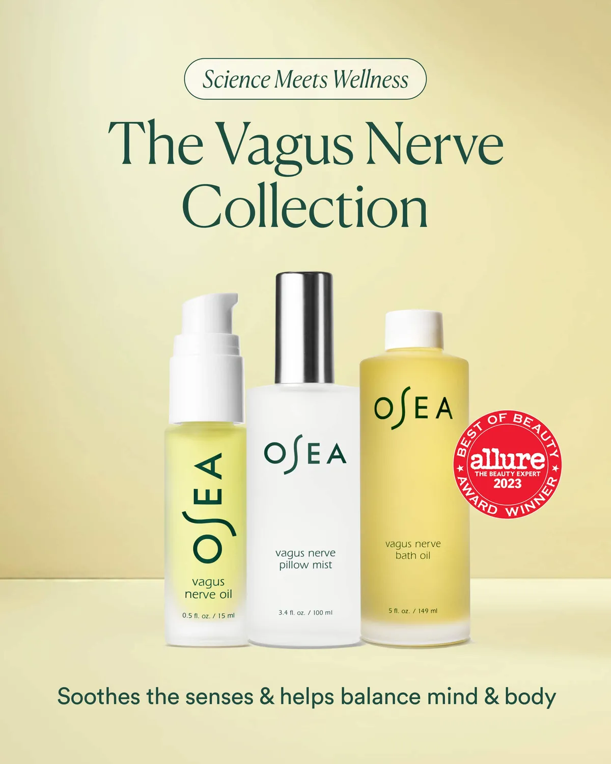 Osea Vagus Nerve Trio verzorgingsset 3-delig rustgevend