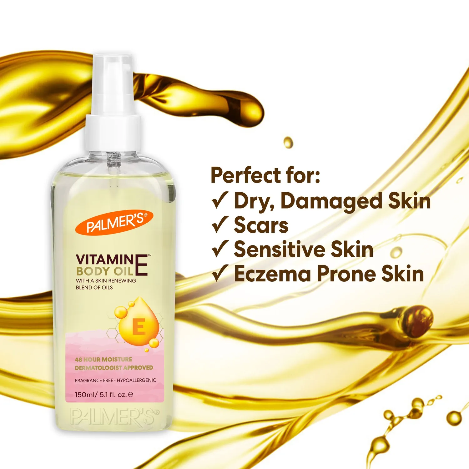 Palmer's Vitamin E lichaamsolie 150 ml droge huid