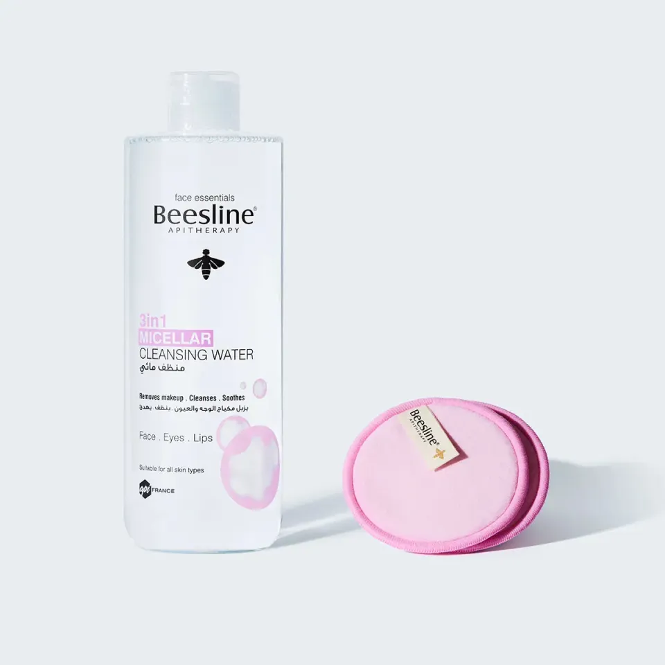 Beesline micellair water roos 400ml wattenschijfjes reinigend