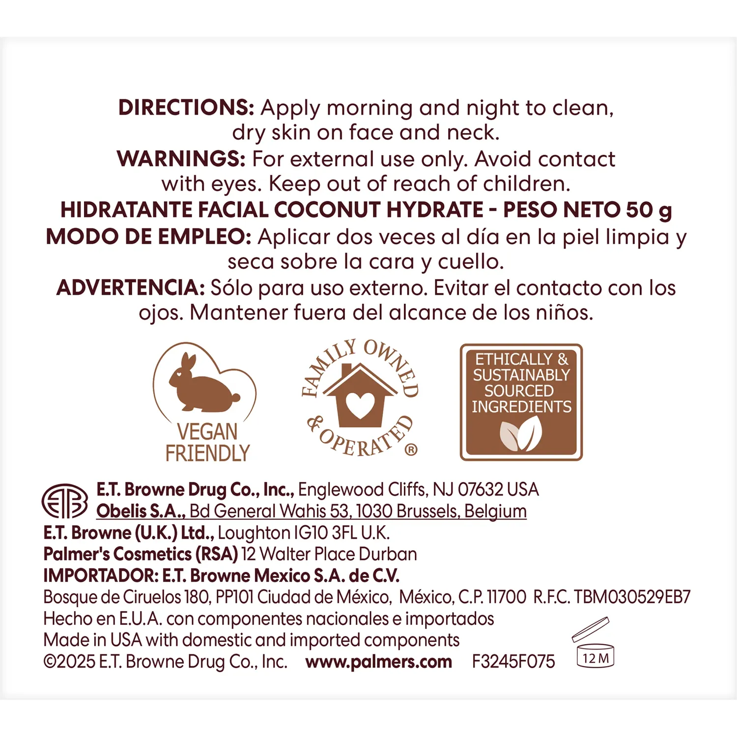 Palmer's Coconut Hydrate Facial Moisturizer 1.7oz hydraterend