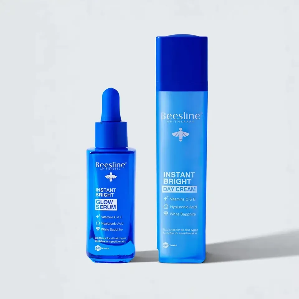 Beesline Instant Bright serum + dagcrème set stralende huid