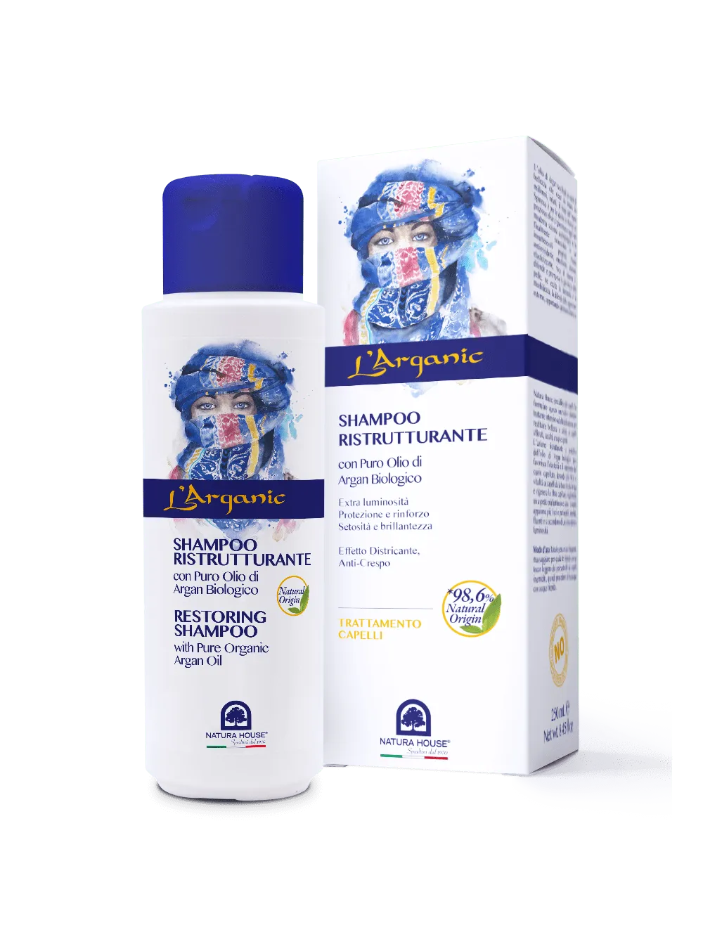 LArganic Argan herstellende shampoo 250ml droog broos haar
