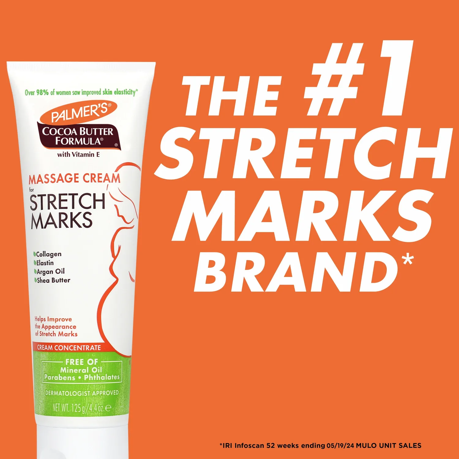 Palmer's Cocoa Butter Massage Cream striaecrème 4.4 oz buik