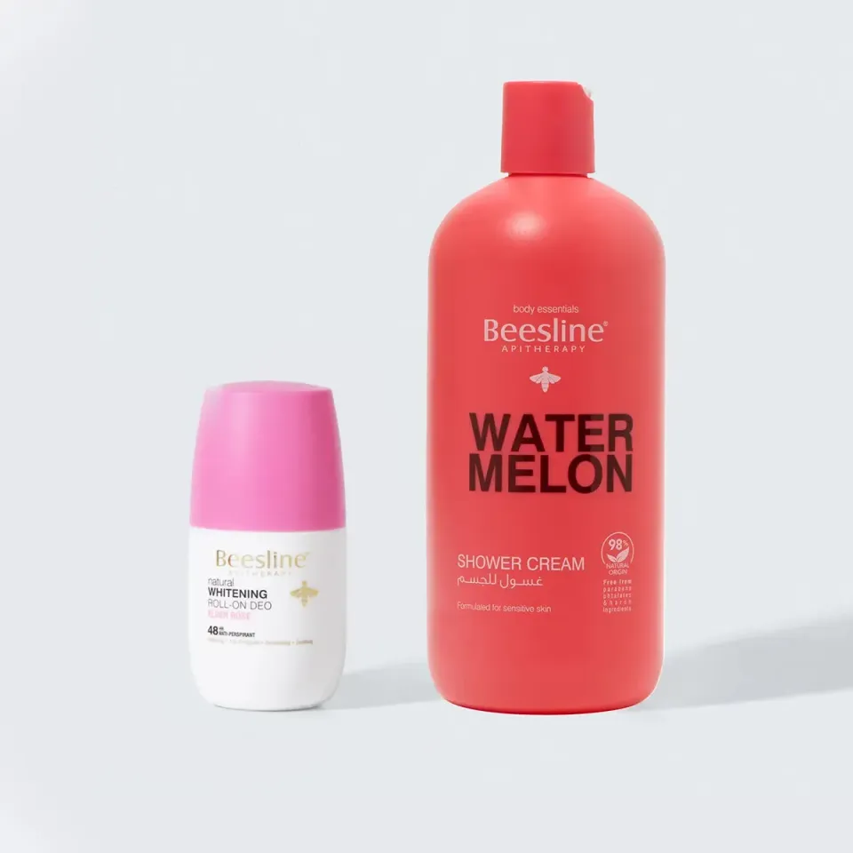Beesline Watermelon doucheset crème + deo roller elder rose