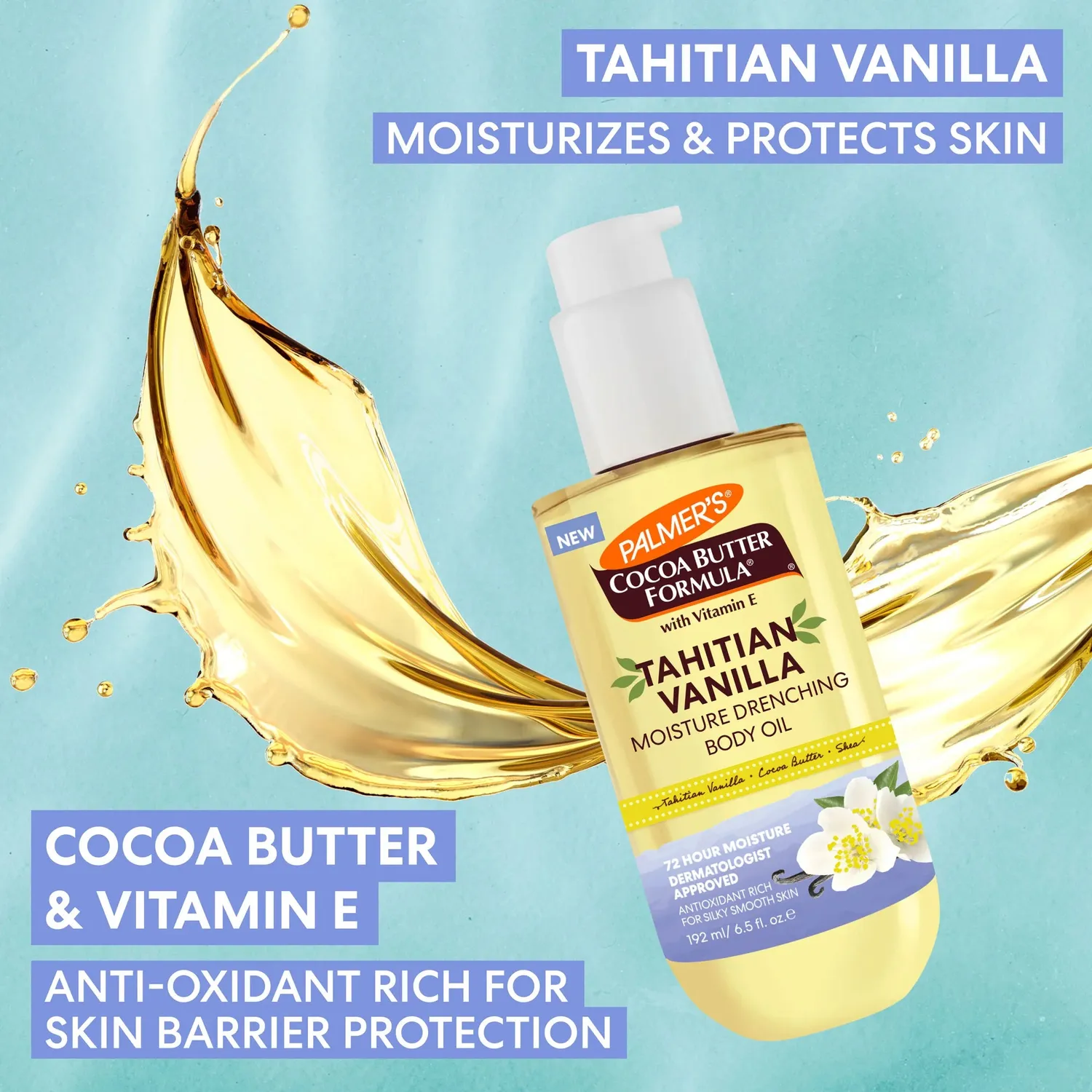 Palmer's Cocoa Butter Tahitian Vanilla bodyolie droge huid