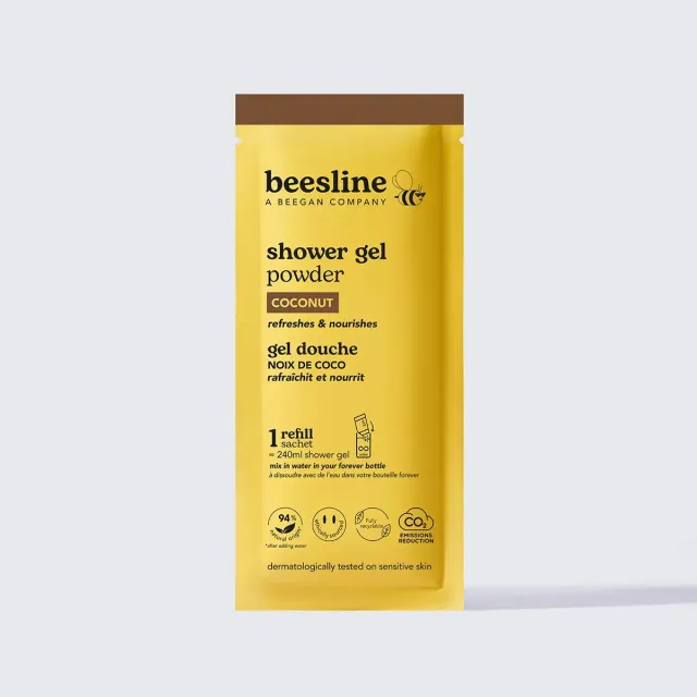 Beesline Powder douchegel kokos navulling sulfaatvrij zacht