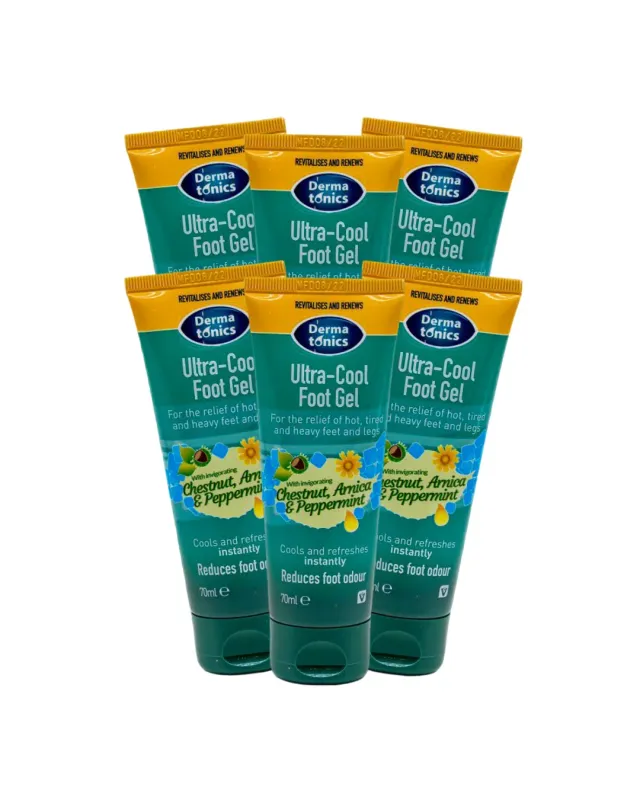 Dermatonics Ultra-Cool Foot Gel verkoelende voetgel 70ml set van 6