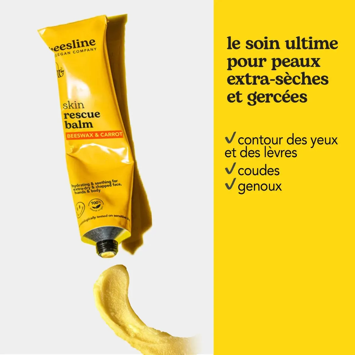 Beesline Rescue Balm lichaamsbalsem bijenwas wortel droge huid