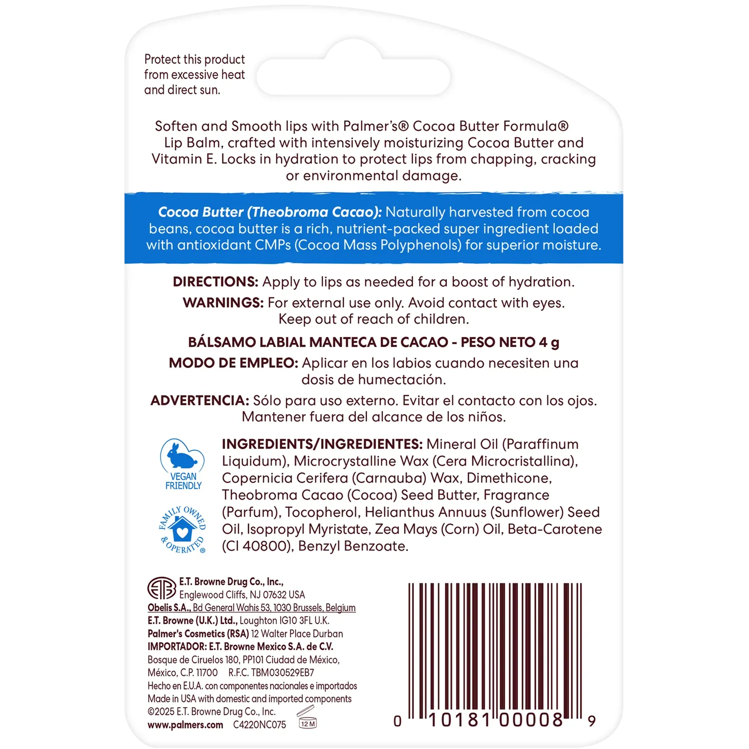 Palmer's Cocoa Butter lippenbalsem 4,25 g cacaoboter