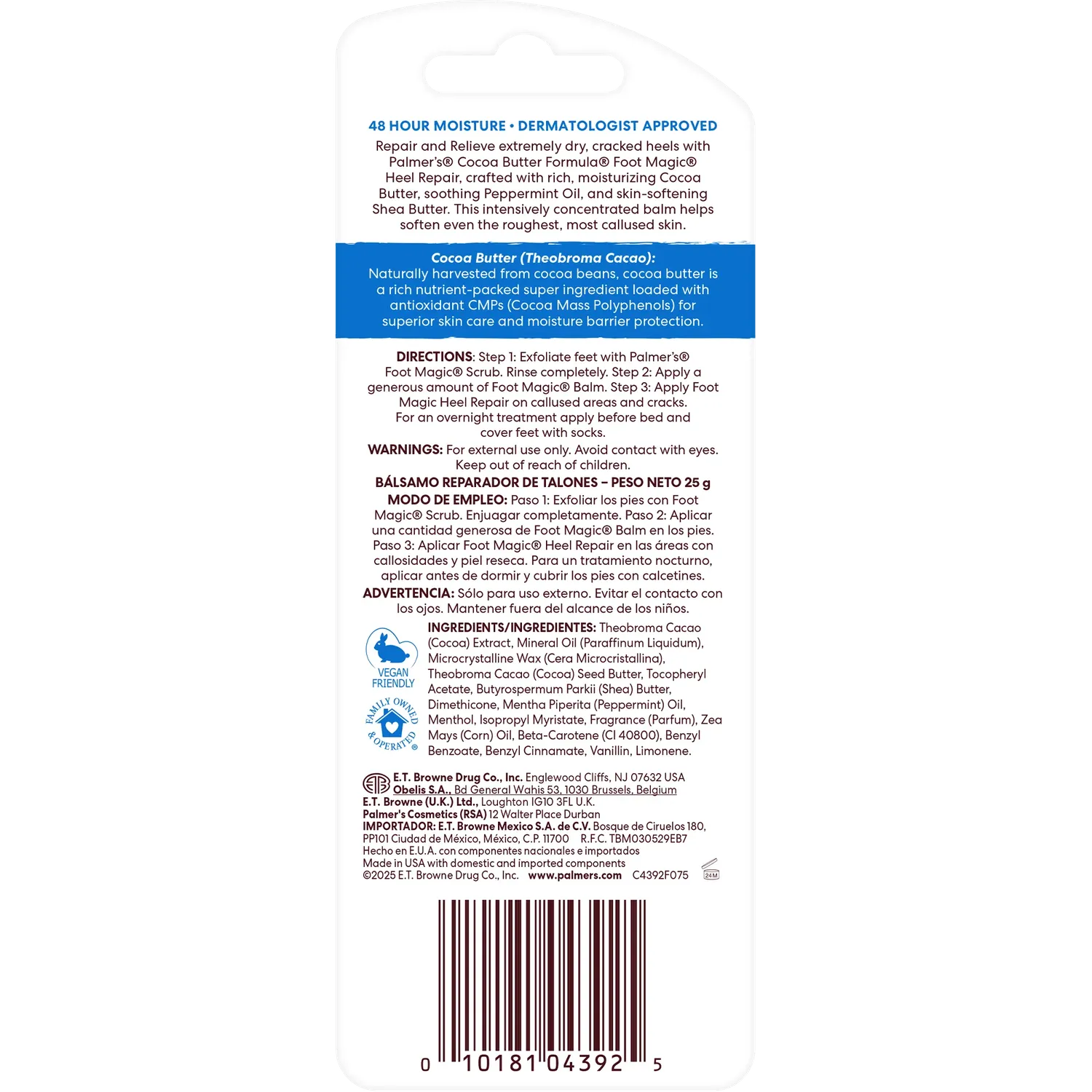 Palmer's Cocoa Butter Formula Foot Magic hielbalsem 0.9 oz cacaoboter