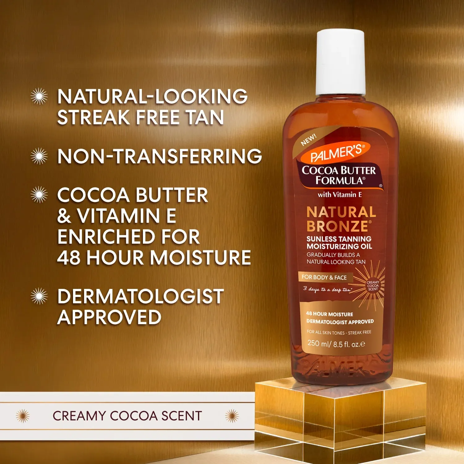 Palmer's Natural Bronze zelfbruinende olie cacaogeurnatuurlijk